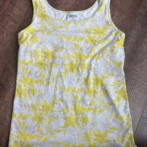 Duluth Trading Co Women's Yellow Floral Tank Top